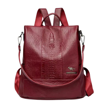 Sac à Dos Femme en Cuir à Motifs Crocodile de Luxe