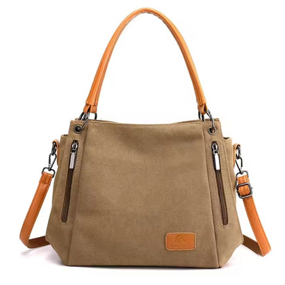 Sac Cabas Toile Multipoches pour Jeune Etudiante