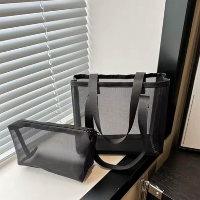 Sac Cabas Femme en Maille Simple avec Fermeture