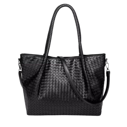 Grand Sac Cabas en Cuir Tissé Décontracté