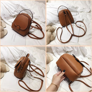 Mini Sac à Dos Multifonction de Luxe en Cuir