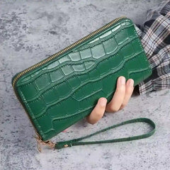 Portefeuille Tendance Holographique Motif Crocodile