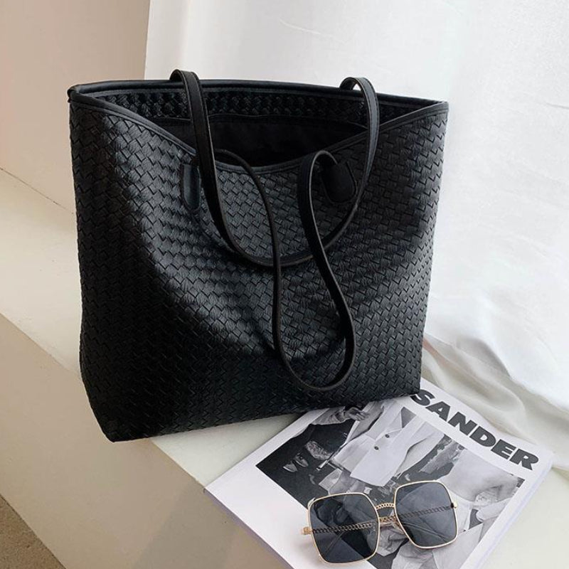 Sac Cabas Femme en Cuir Tiss de Luxe Belle Sac