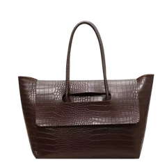 Sac Bandoulière Cuir Porté Main à Motif Crocodile