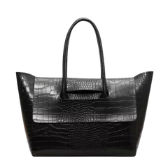 Sac Bandoulière Cuir Porté Main à Motif Crocodile