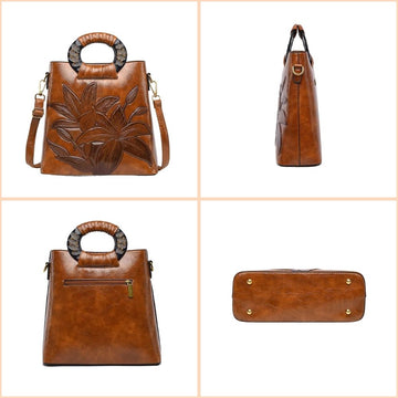 Sac Bandoulière Femme Chic à Compartiments en Cuir