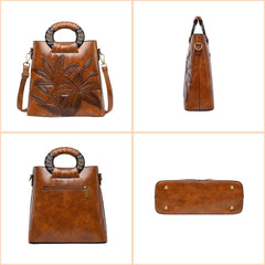 Sac Bandoulière Femme Chic à Compartiments en Cuir