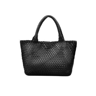 Sac Bandoulière Femme Fourre-tout Tissé Rétro en Cuir