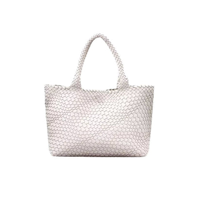 Sac Bandoulière Femme Fourre-tout Tissé Rétro en Cuir