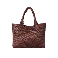 Sac Bandoulière Femme Fourre-tout Tissé Rétro en Cuir