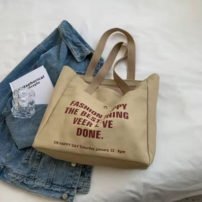 Sac Cabas Tissu à Bandoulière Décontracté pour Etudiante