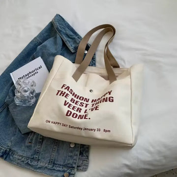 Sac Cabas Tissu à Bandoulière Décontracté pour Etudiante