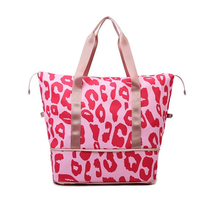 Sac de Voyage Femme à Motifs Léopard en Nylon