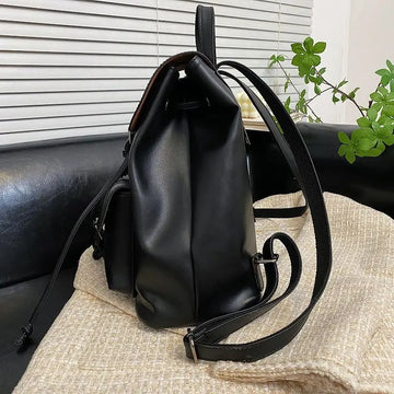 Sac à Dos Cuir à Bandoulière Rétro en Cuir Femme