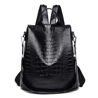 Sac à Dos Chic en Cuir Motif Crocodile