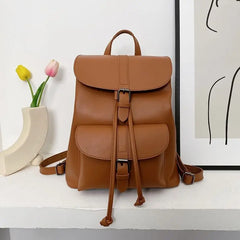 Sac à Dos Cuir à Bandoulière Rétro en Cuir Femme