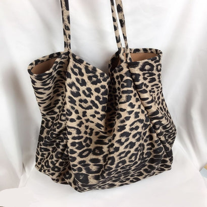 Grand Sac Cabas à Motifs Léopard Pratique
