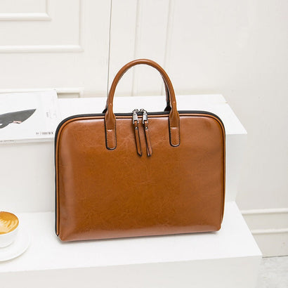 Sac Ordinateur Femme Simple à Porté Epaule En Cuir