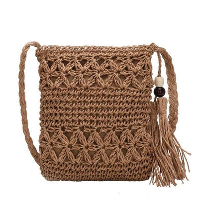 Sac Besace Femme à Epaule Boho Tissé en Paille