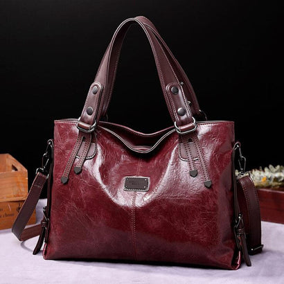 Sac Cabas Cuir Porté Epaule Vintage de Luxe