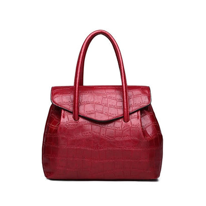 Sac Bandoulière Cuir Porté Main à Motif Crocodile