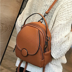Mini Sac à Dos Multifonction de Luxe en Cuir