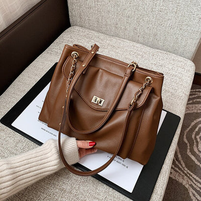 Sac Bandoulière Tendance en Cuir de Grande Capacité