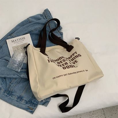 Sac Cabas Tissu à Bandoulière Décontracté pour Etudiante