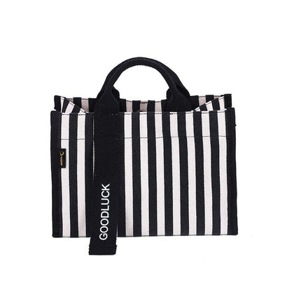 Sac Cabas Femme Rayé en Toile Pratique
