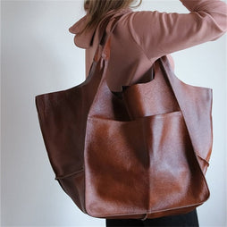 Sac Cabas Cuir à Main de Luxe Grand Format